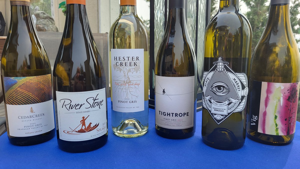 Deborah Podurgiel (@unoakedchard) on Twitter photo đ#pinotgrisday. All #madeinBC <a href="/CedarCreekWine/">CedarCreek Estate Winery</a> @drinkriverstone with more than a #splash of PG <a href="/HesterCreek/">Hester Creek Estate Winery</a> <a href="/TightropeWinery/">Tightrope Winery</a> <a href="/blackmarketwine/">Black Market Wine Co</a> Secret Society 2022 white - no grapes divulged here (but we know that one of the four is pinot grisđ) Vig PG <a href="/RocheWines/">Roche Wines</a> đ#pinotgrisday. All #madeinBC <a href="/CedarCreekWine/">CedarCreek Estate Winery</a> @drinkriverstone with more than a #splash of PG <a href="/HesterCreek/">Hester Creek Estate Winery</a> <a href="/TightropeWinery/">Tightrope Winery</a> <a href="/blackmarketwine/">Black Market Wine Co</a> Secret Society 2022 white - no grapes divulged here (but we know that one of the four is pinot grisđ) Vig PG <a href="/RocheWines/">Roche Wines</a>