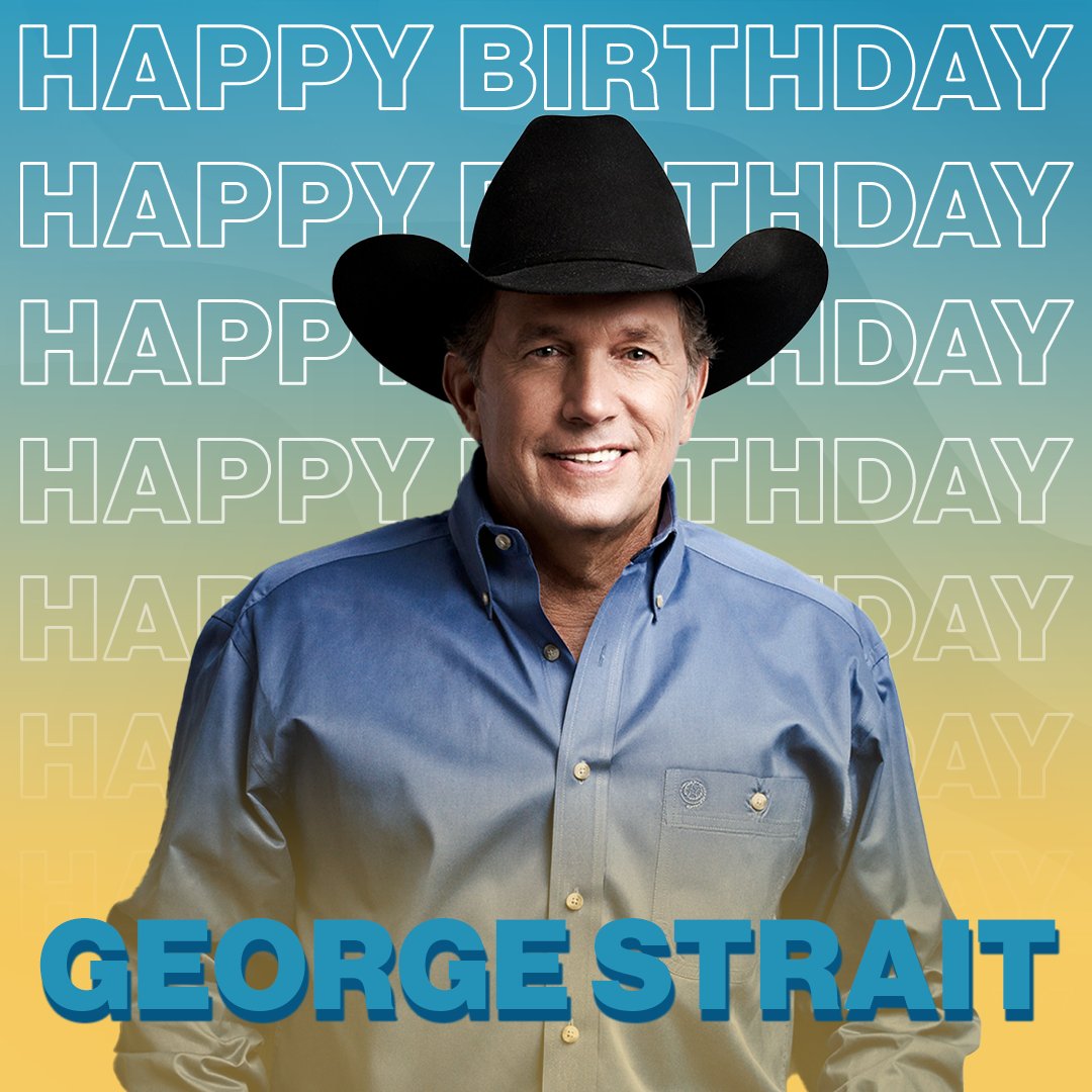 CountryMusic's tweet image. Country Fans! Join us in wishing a BIG happy birthday to Country Music Hall of Fame member and #CMAawards winner, @GeorgeStrait! 😍🎊 Celebrate him by listening to his biggest hits all day long here: CMAStream.lnk.to/GeorgeStrait