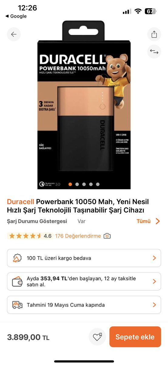 ZamHaberAjans's tweet photo. Çabuk duracell Powerbank'ın fiyatına bakın https://t.co/nqk4f0KjId