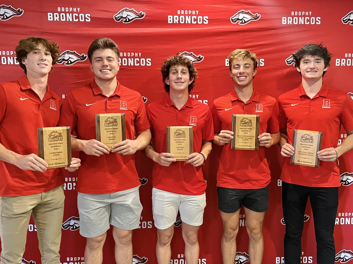 BrophyAthletics's tweet photo. BASEBALL / @Brophy_Baseball awards were highlighted by the Adam Donnenfield Most Valuable Player Lucas Franz.  The other award winners included junior @jack_meissner, senior @JTCraig23 Craig, senior Matt Maledon and junior @carson_borges.

Release: https://t.co/1SPNqKBzD6 https://t.co/cGnTJwLxLZ
