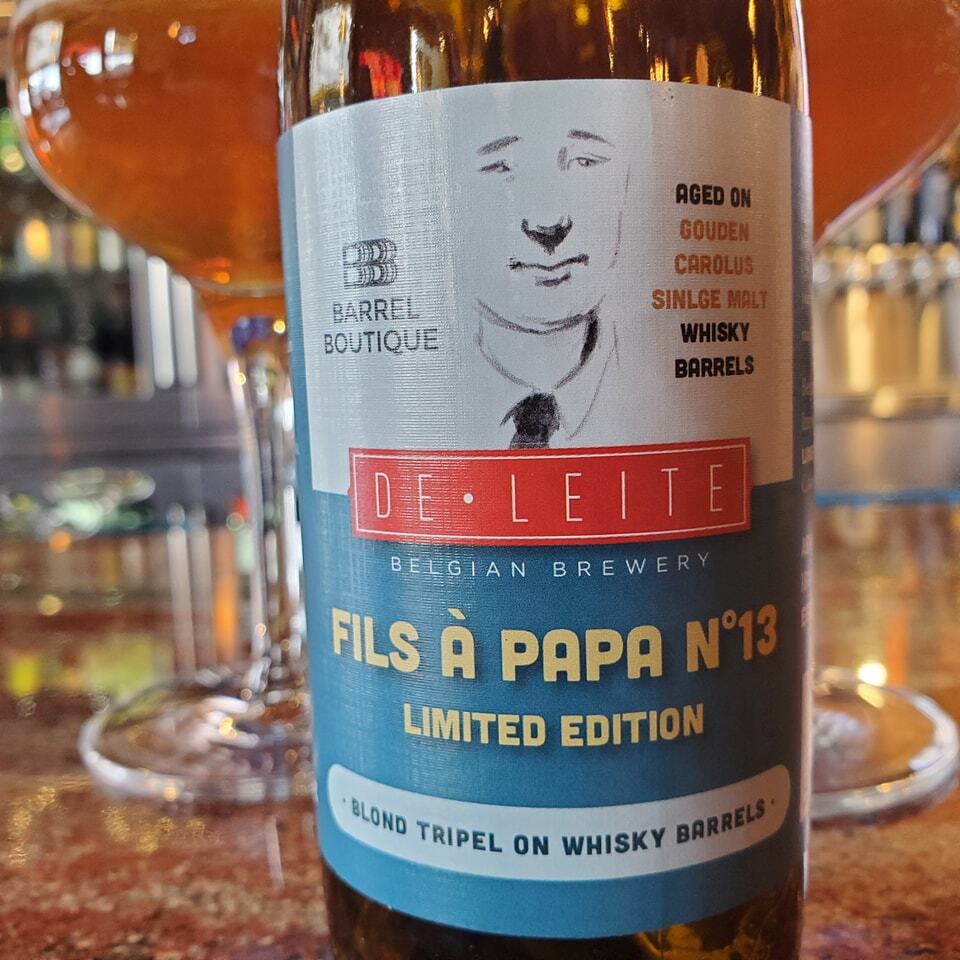 Only 17 bottles left of this delightful whisky barrel aged Belgian Triple.