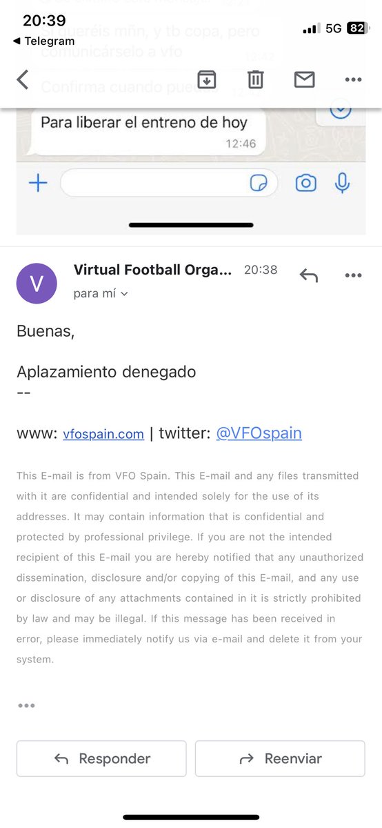Habiendo unas semifinales de  champions de por medio, correo enviado a las 15;00 y responden ahora , y estos sinverguenzas no dejan aplazar partidos <a href="/VFOspain/">VFO España</a> chapó, asin vuestro bajón de competencia, comparando unas champions con clubes pro, RIDICULO