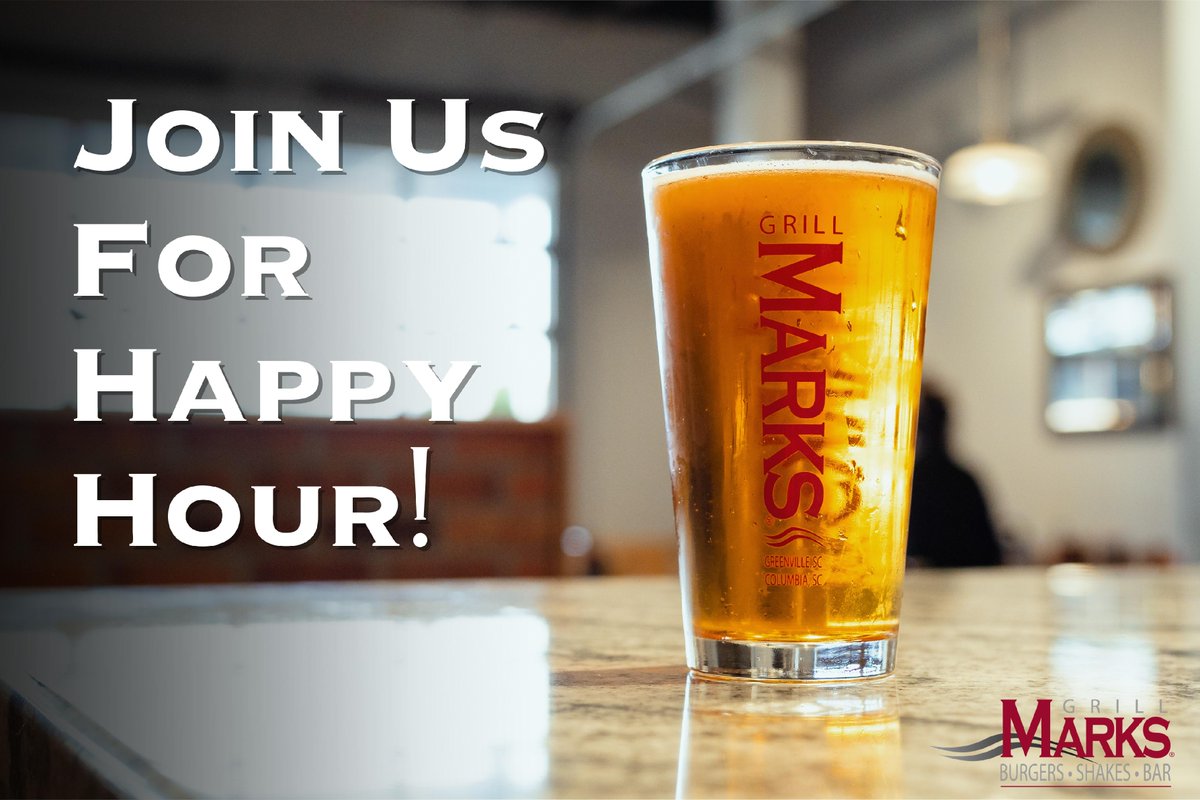 You just can't beat it. $3 Mark's Lager, $5 Well Drinks, $5 Rosé, and $3 Three-Ways! Every Monday–Thursday from 4 p.m.–6 p.m. at Grill Marks. See you there! 

#happyhour #getmarked #grillmarks