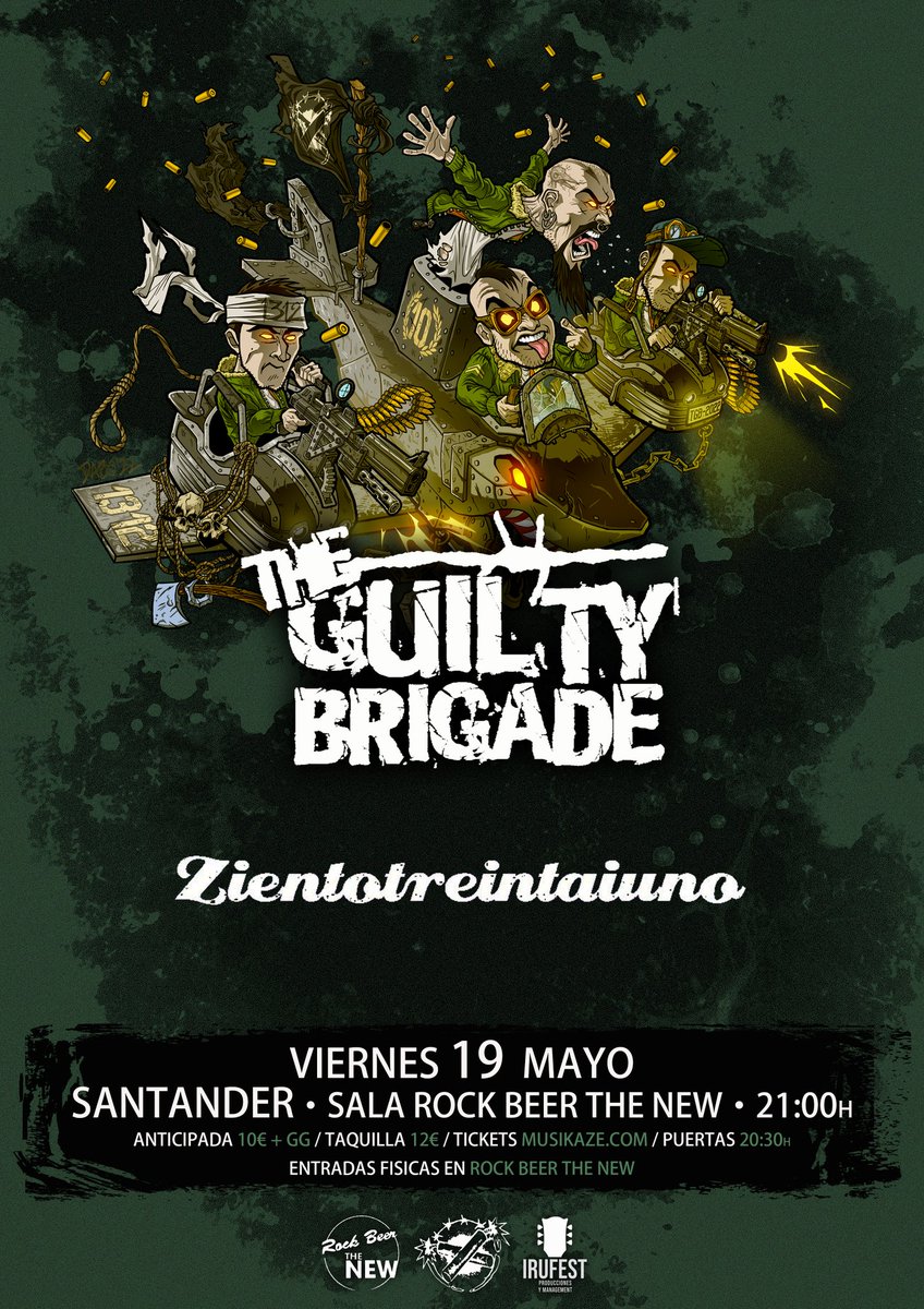 🧨 SANTANDER 🧨

Este viernes la liamos en la Sala Rockbeer The New  de #Santander junto a Zientotreintaiuno  ! 

Entradas Físicas: Sala Rock Beer 
Entrada Online:
bit.ly/4378IAj