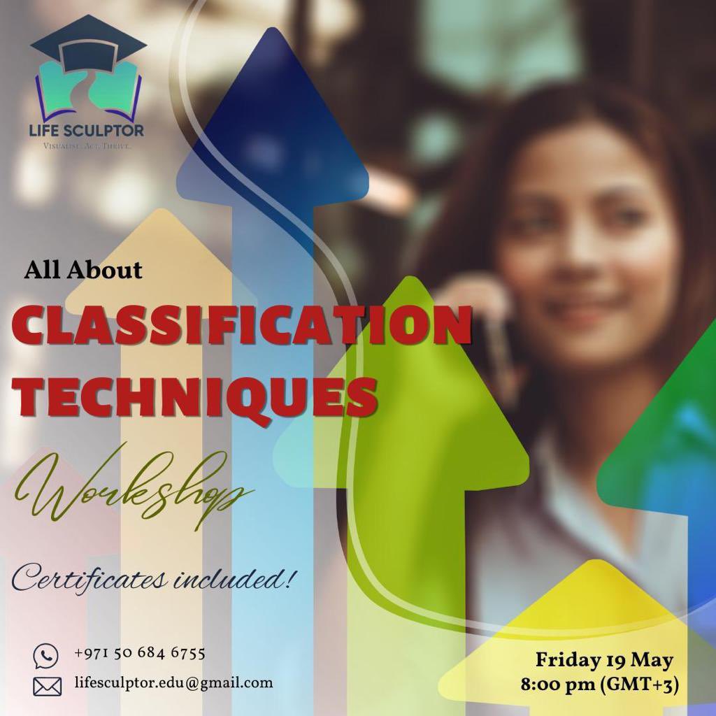 Life_Sculptor's tweet image. You can join us on &quot;classification techniques&quot; May 19💫  to learn more about it!
•••
Visit our instagram page and link in bio, ir Dm us for more inquiries😍
•••
#classifyskills #TechWorkshop #Classify #PatternDetect #DataSkills #freeonlineworkshop #lifesculptor