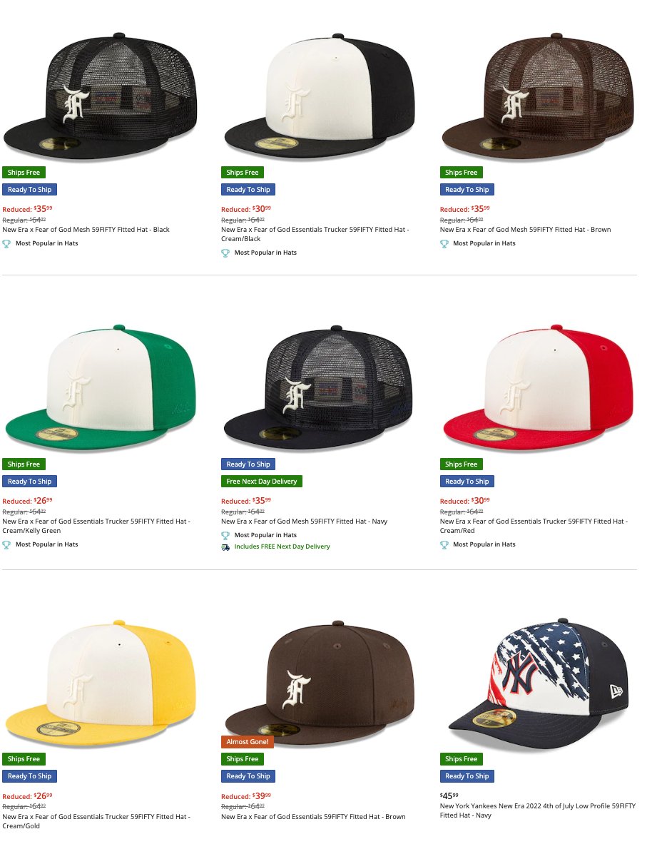 SOLELINKS's tweet photo. Ad: Fear of God x New Era Hats on sale as low as $26.99, FREE shipping w/ code LIDS24

SHOP => https://t.co/TCLuM431Gy https://t.co/G643igwKKb