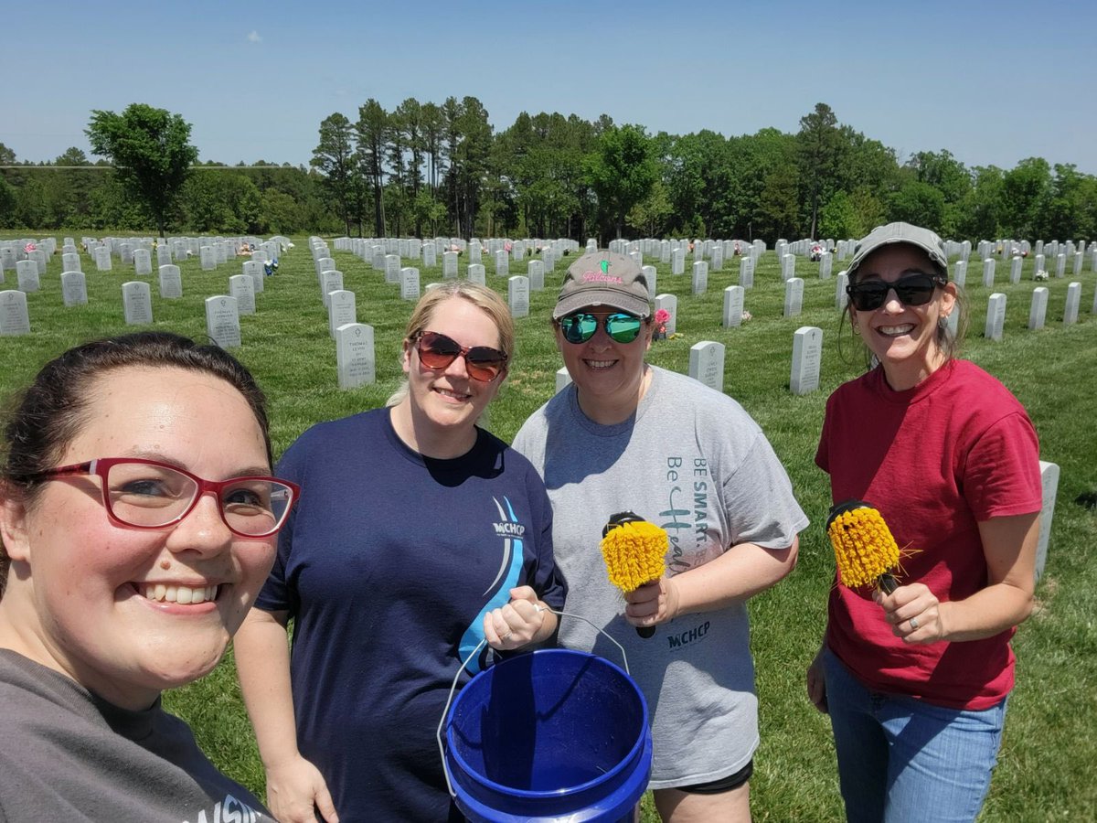 MOVetsComm's tweet photo. Our headquarters team got out this week and volunteered around the state to help prepare the Cemeteries for Memorial Day.
#TeamMVC https://t.co/bWQw9jXQ8D