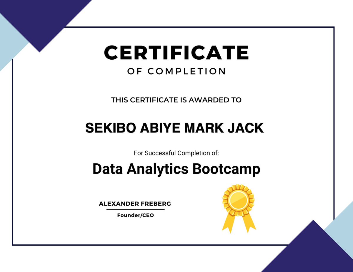 🎉👨‍🎓 Congrats to me! Just completed an intensive Data Analyst bootcamp and feeling ready to take on the world of data. 🌎📊 📈
Special shout-out to my tutor @Alex_TheAnalyst 
#DataAnalyst #NewSkills