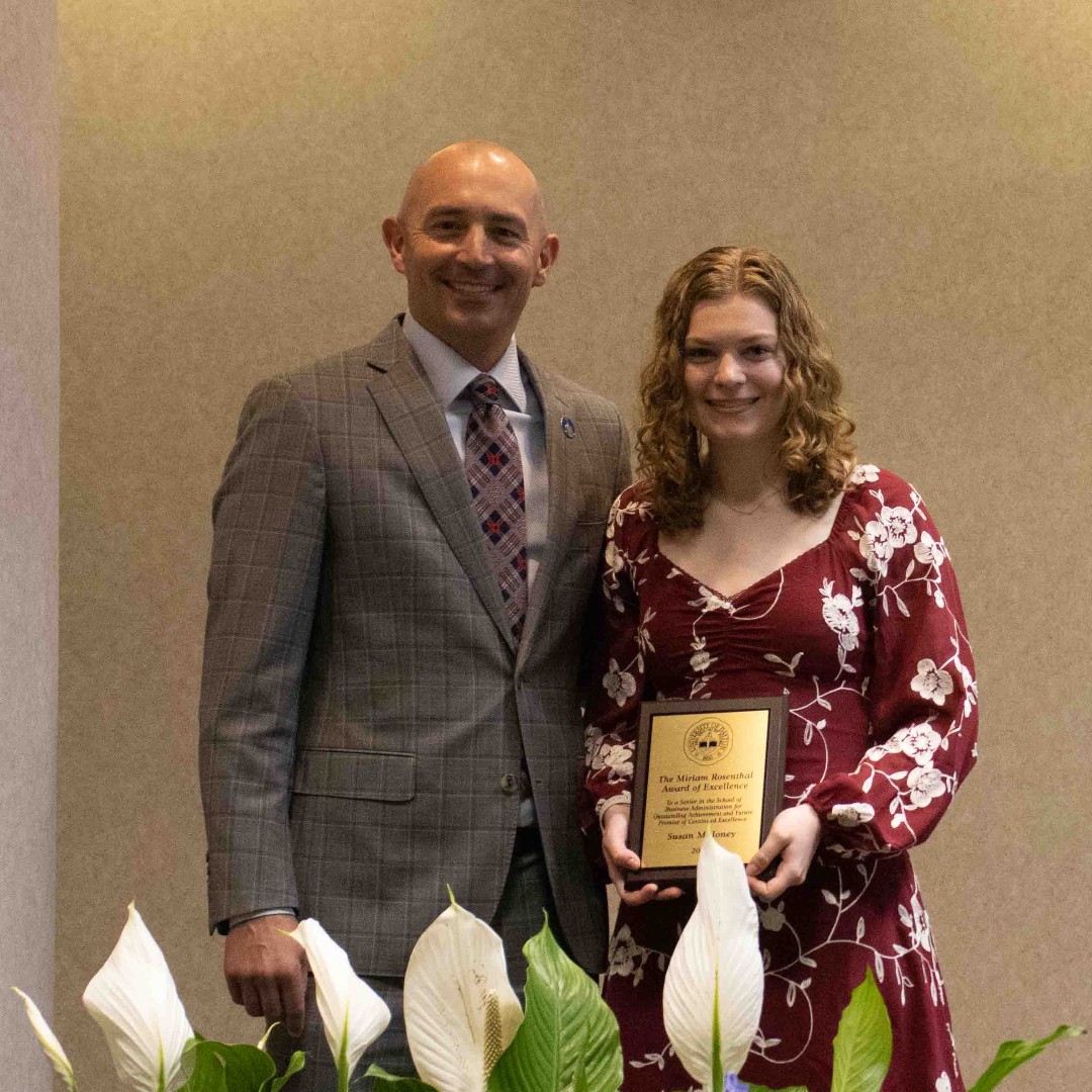UDaytonSBA's tweet photo. During the 2023 SBA Graduation Awards Ceremony, Susan Maloney was awarded the Miriam Rosenthal Award of Excellence, the Delta Sigma Pi Scholarship Key, and the Mark T. Schneider Award. Susan will be an Audit and Assurance associate at Deloitte in Chicago.
#Flyer23Grad https://t.co/UruH72n1zZ