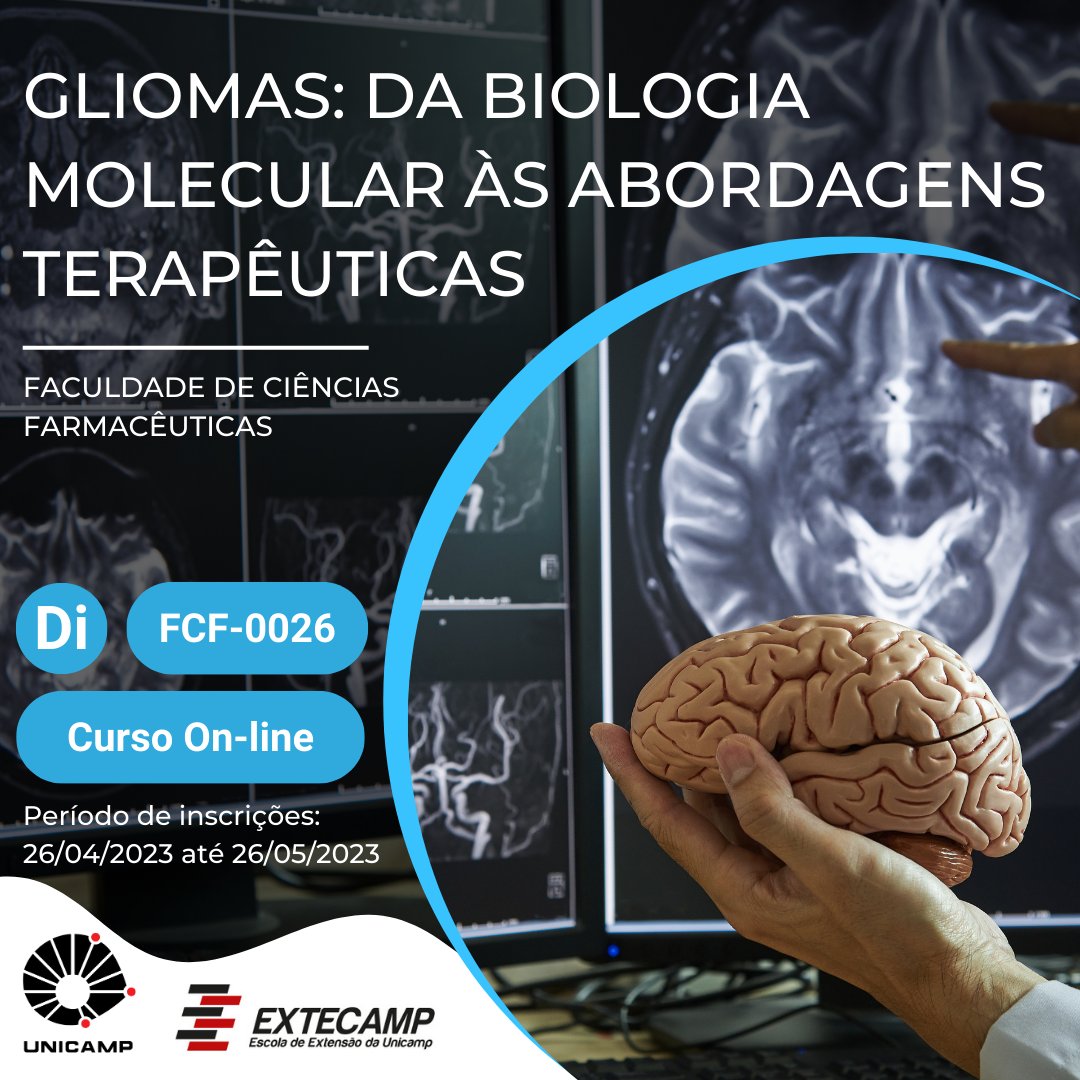 extecamp's tweet photo. GLIOMAS: DA BIOLOGIA MOLECULAR ÀS ABORDAGENS TERAPÊUTICAS 
https://t.co/9dYq4sIgXE

#Unicamp #Extecamp #Extensão #Curso  #CursoOnline #Engenharia #Ciências #farmaceuticas https://t.co/cVG0aW8MZX