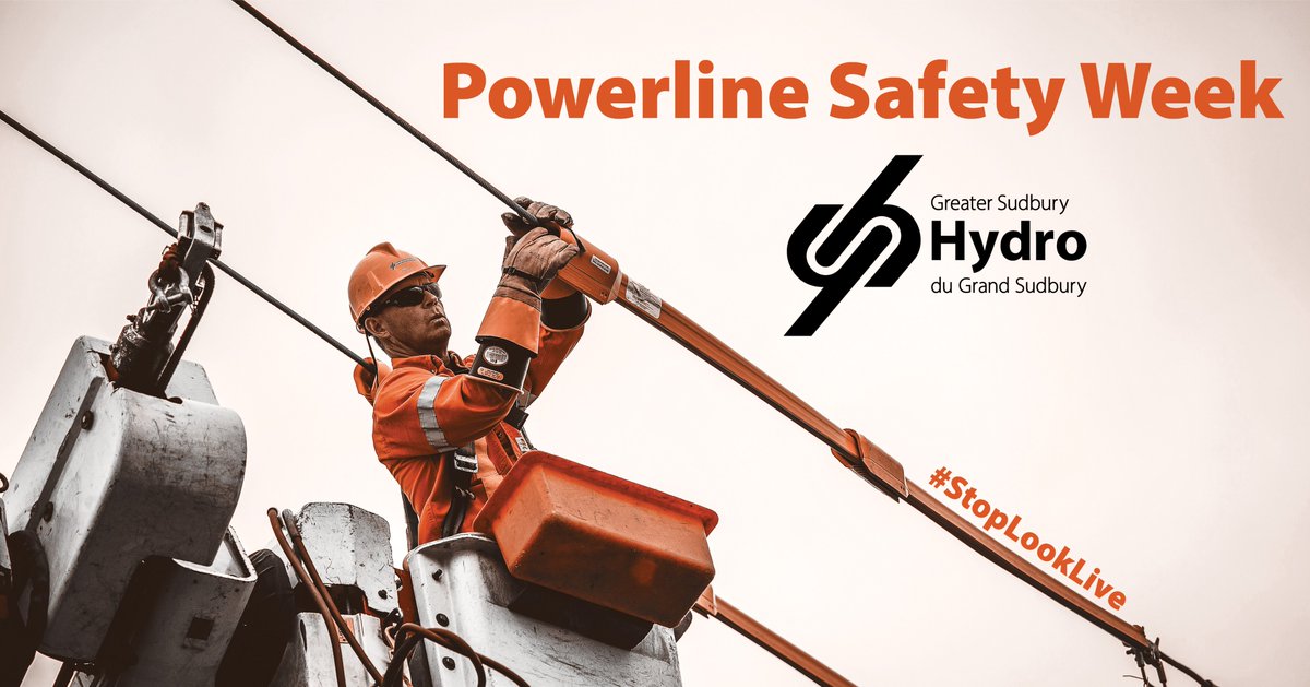 SudburyHydro's tweet image. It's Powerline Safety Week! Thank you to all #lineworkers who help keep the power on, no matter the conditions outside and time of day.  #PowerlineSafetyWeek