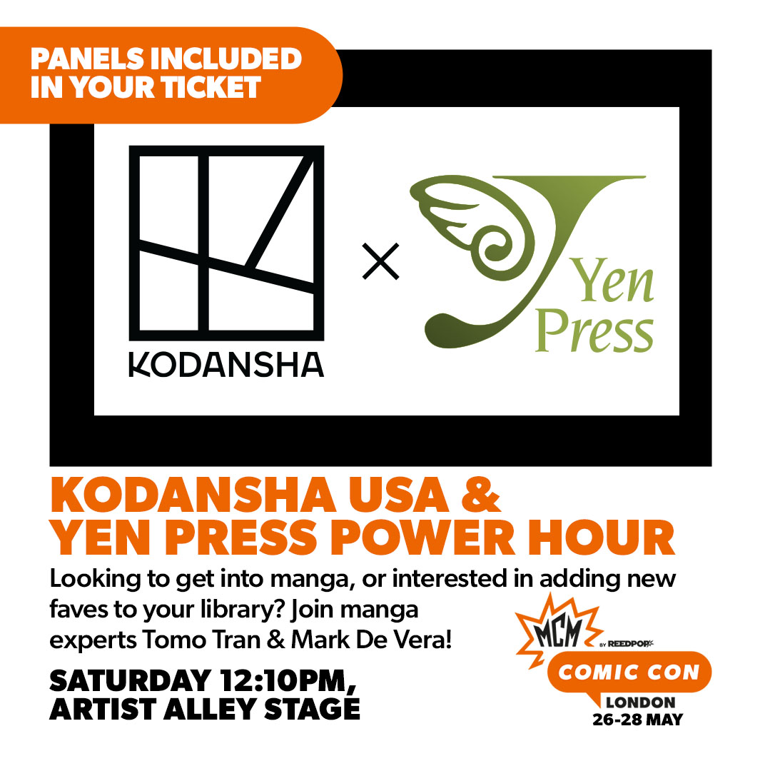 Looking to get into manga, or add new faves to your library? Join manga experts from Kodansha USA (Tomo Tran) & Yen Press (Mark De Vera) for recommendations, special announcements and exclusive giveaways! 🗓 Sat 12:10PM 📍 Artist Alley Stage MCM Tickets: bit.ly/41iXo3F