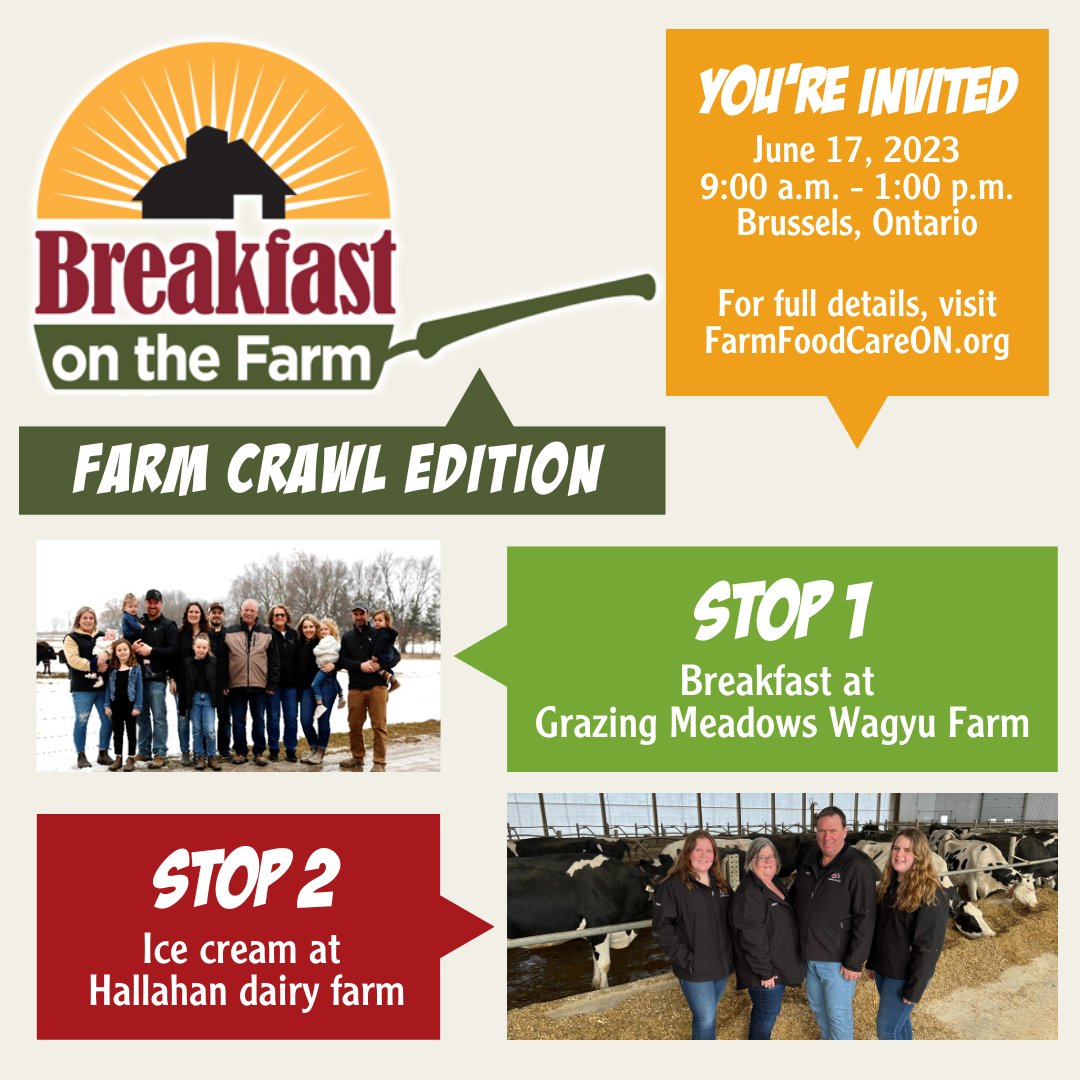 You're invited for a one-of-a-kind, on-farm experience!
On June 17th, Huron County will feature an all-Ontario breakfast, interactive educational displays, an opportunity to meet farmers, family photo-ops and tours of two working Ontario farms.
More info: ow.ly/rJX550NG2zN