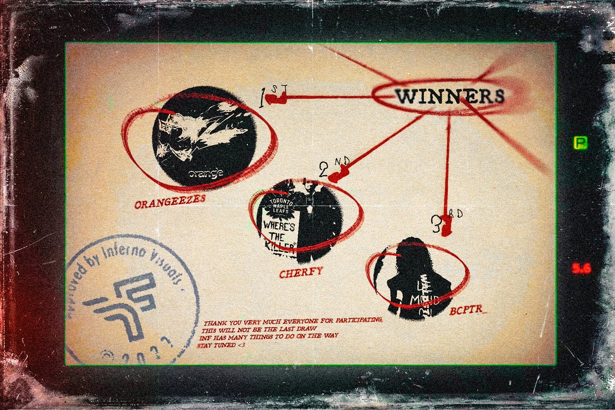 Congratulations to @Orangeezes <a href="/cherfy/">𝖈𝖍𝖊𝖗𝖋</a> and <a href="/bcptr_/">Ben</a> 

Thank you all for participating in our first design giveaway, Could all the winners contact <a href="/saceex/">V</a> for your design merch. We'd also like to announce that we'll be posting more giveaways and hosting more events in the future!