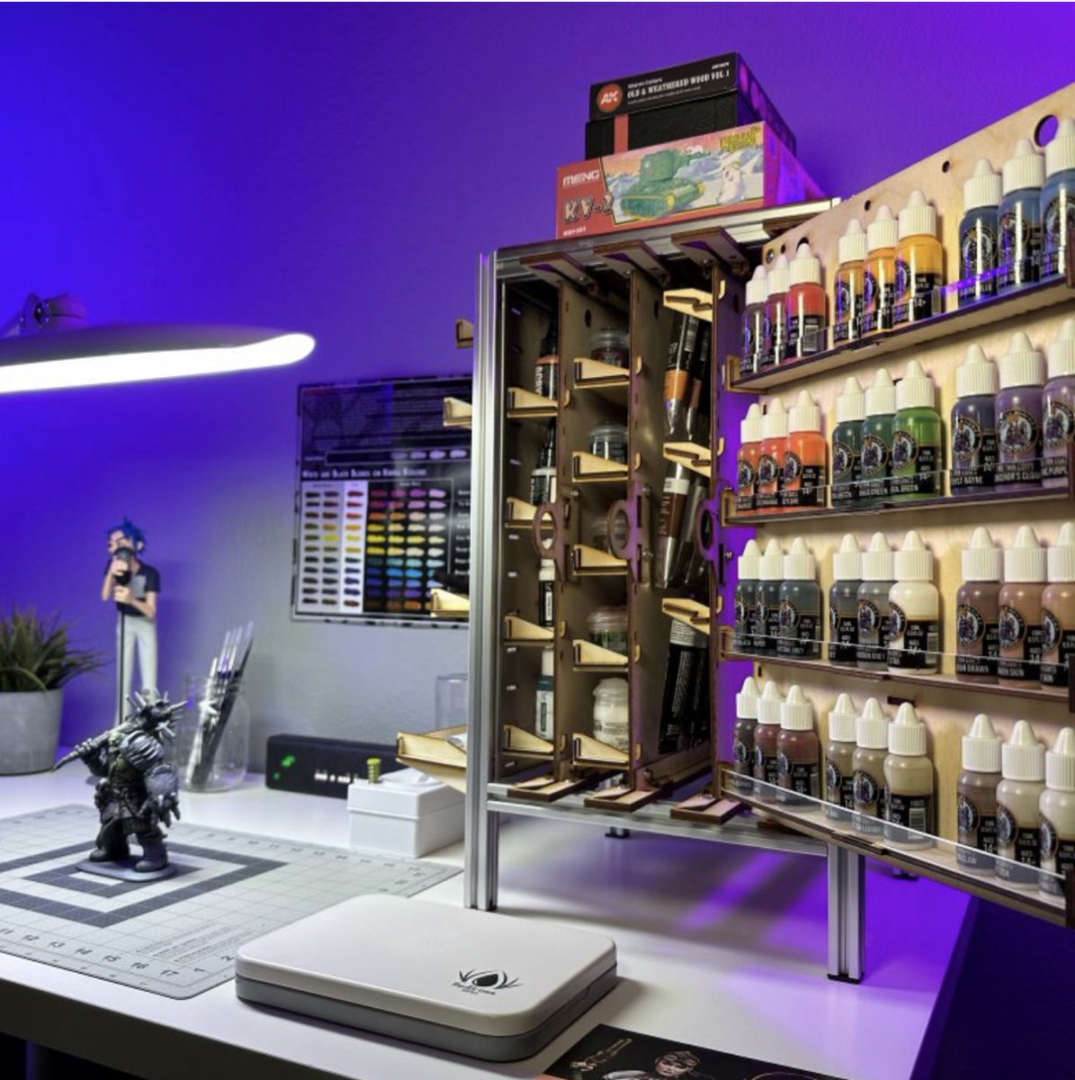 grimrabbitgames's tweet photo. A peak into our our newest project: GrimRack.Paint, the modular paint station for miniature painters and hobbyists. We are SO stoked on this. 

Launching on Gamefound later this month/ early next month! https://t.co/cJoVSoERpg
