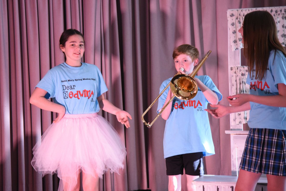 It's finally here! Dear Edwina Jr. musical play starts tonight at 7pm. It's not too late to purchase your tickets &amp; support Saint Mary School. We will also have it on Sat. May 20th @ 7pm. Come out &amp; enjoy this great musical. See the rehearsal pics. <a href="/archchicago/">Archdiocese Chicago</a> <a href="/ChiCathSchools/">Chi Catholic Schools</a>