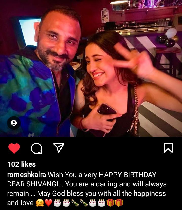 romesh kalra's wish for shivangi!🤍

HBD SHIVANGI JOSHI