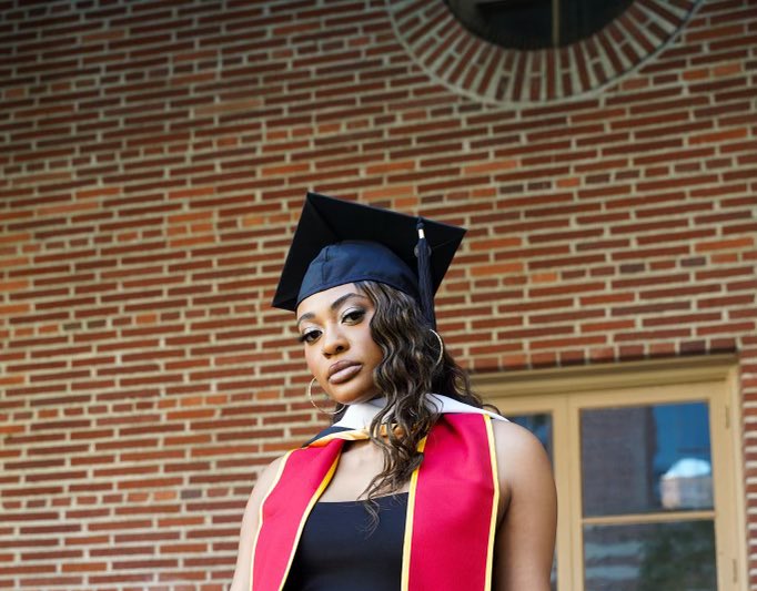 Two degrees hotter!! Last weekend I officially graduated with my Masters degree from USC ❤️💛✌🏾#USCGrad #FightOn #ASCJ #Classof2023 #USC