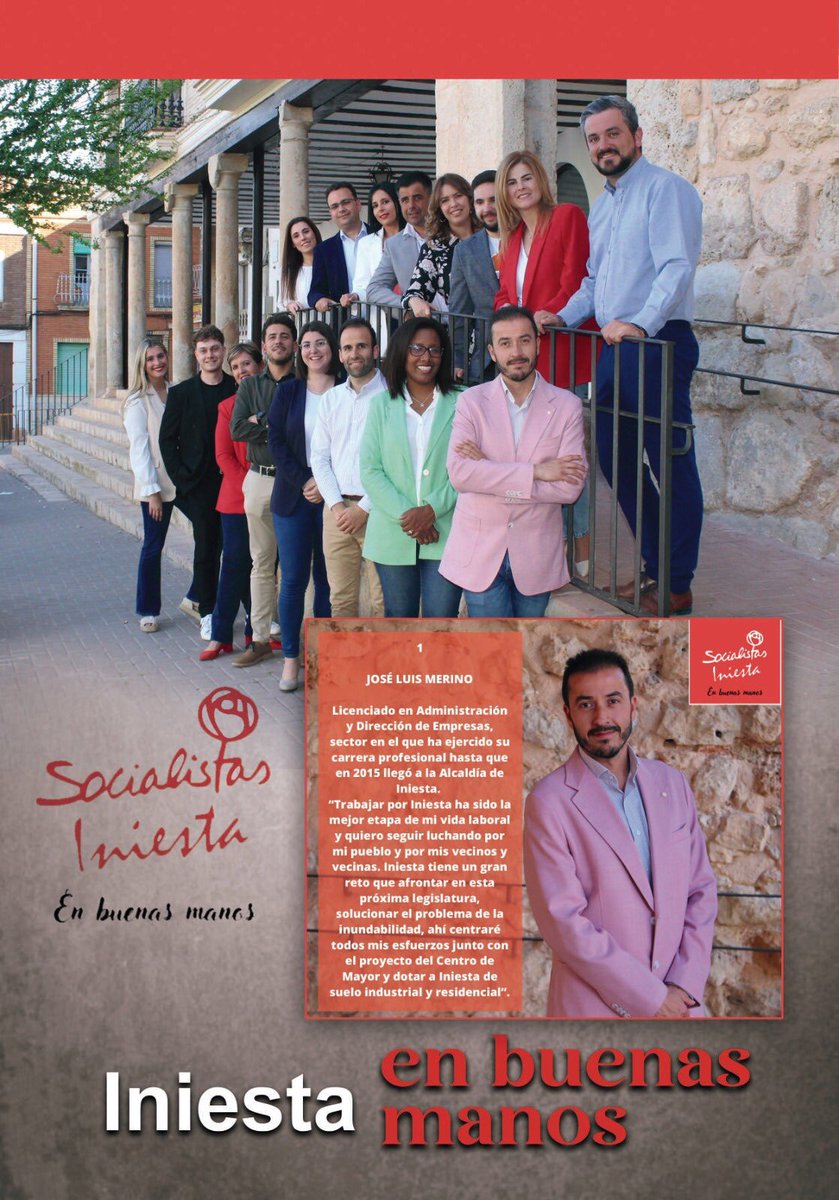 IniestaPsoe's tweet photo. ¡Ya tenemos el folleto de nuestra candidatura preparado! 👏👏👏👏

Esta noche empezaremos a repartirlo a los vecinos y vecinas de Iniesta para que podáis conocernos un poco mejor 🤗

#Iniesta #PSOE #enbuenasmanos #Elecciones2023 #psoeiniesta #EleccionesMunicipales #28M https://t.co/vn3wB9ZYci