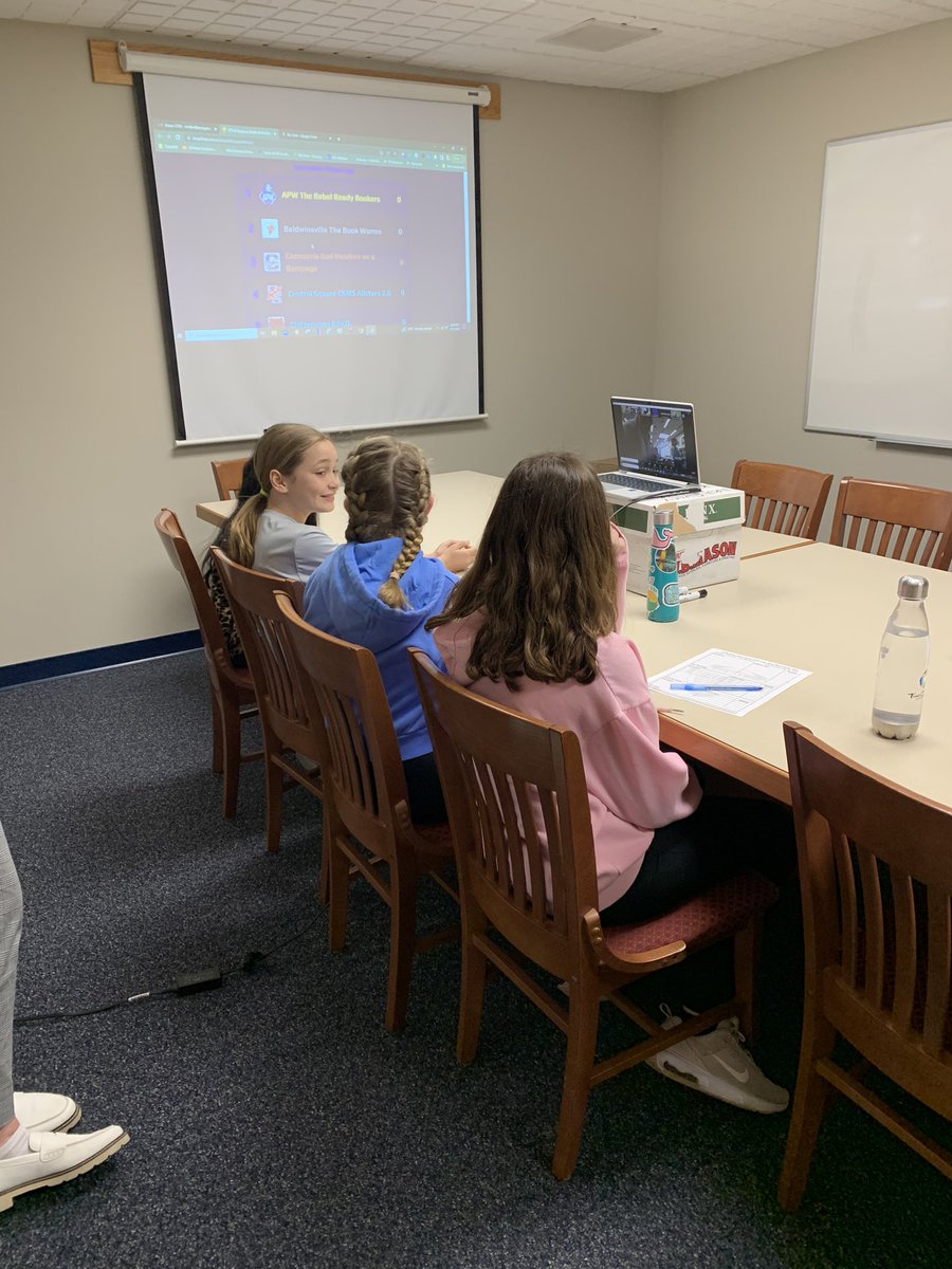 MJMcGrathjr's tweet photo. Another intense battle as our “Four Musketeers “ take on teams from throughout the County in the regional Battle of the Books! Very proud of these young ladies! @WestGeneseeCSD @EllenMaryMiller https://t.co/lnc7QSXv41