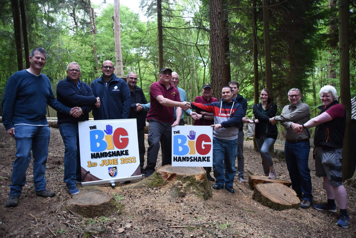 Visit from the Freemasons tonight to discuss the final arrangements for the Big Handshake which is on 3rd June at Surrey Sports Park