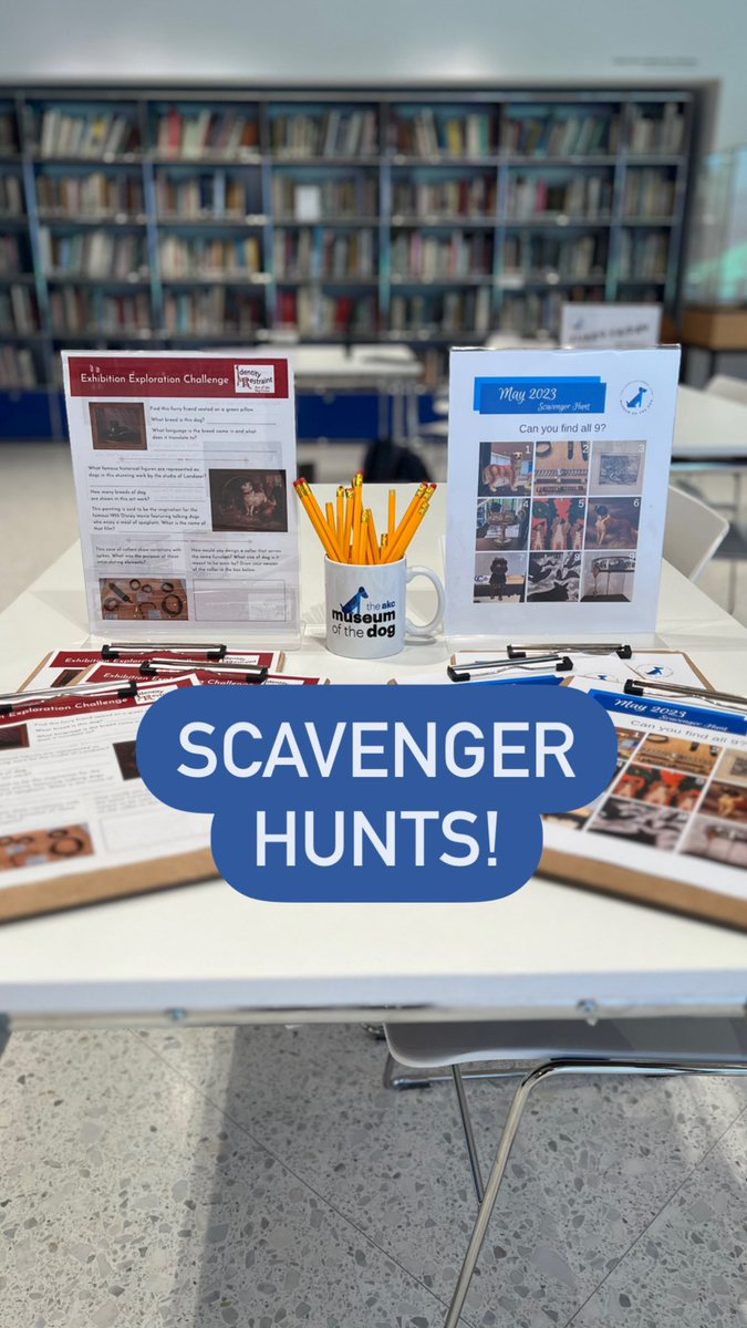 Who loves a challenge?
Try our scavenger hunts available in the Library! One is an exhibition exploration challenge for Identity &amp; Restraint: Art of the Dog Collar and the other is our monthly visual hunt. Complete one or both a get a small prize!