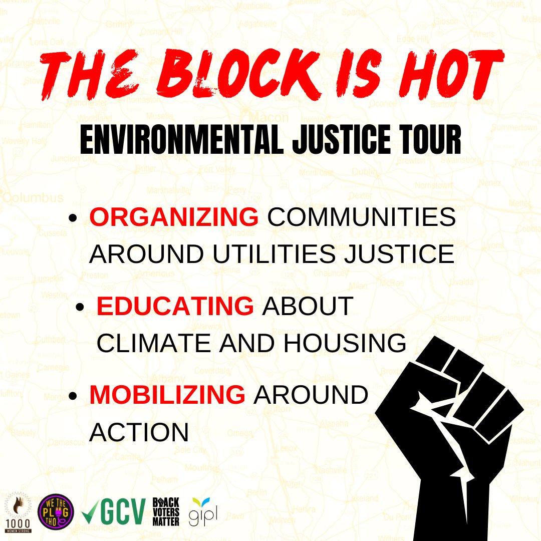 gcvedfund's tweet photo. Will we see you at the #BlockIsHot tour?!?! Come say hey and learn about our work alongside @1kWomenStrong, @wetheplugtho, @GeorgiaIPL, and @BlackVotersMtr! ๐
- May 18 in Randolph County
- May 20 in Bibb County
- May 21 in Sumter County https://t.co/4oCl6hGUQI