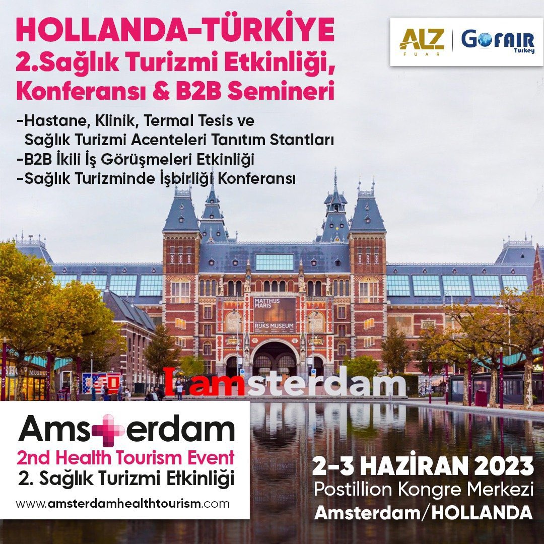 2 ve 3 Haziran 2023 tarihlerinde, Türkiye’nin önde gelen hastane ve kliniklerinin katılımıyla #Amsterdam’da Sağlık Turizmi Fuarı düzenlenecektir.

📍Postillion Hotel &amp; Kongre    
      Merkezi

Detaylı bilgi ve ücretsiz kayıt için👇

healthtourismexpos.com/tr/events/amst…