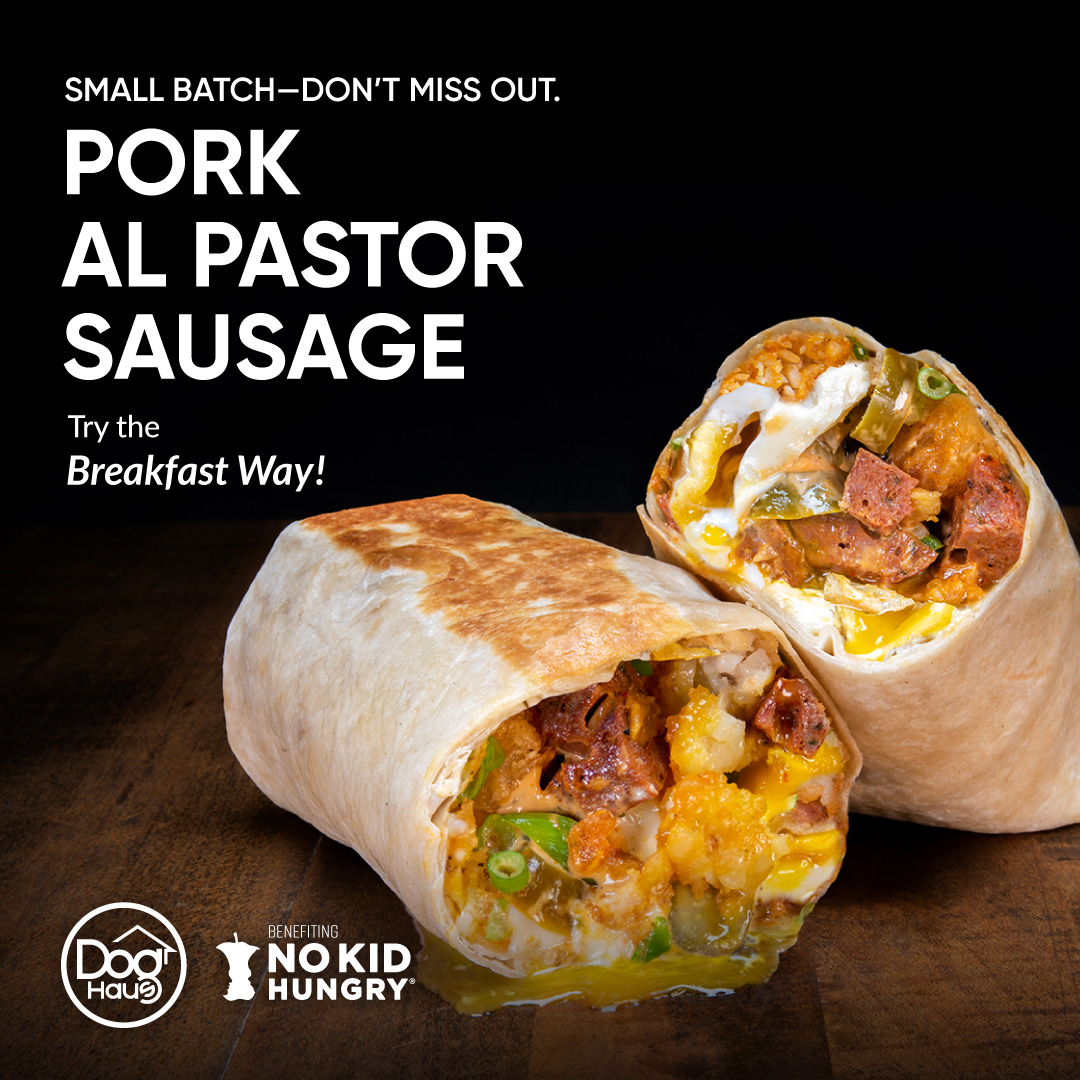 DogHausDogs's tweet photo. Looking for something new to eat? The Absolute Würst Sausage Series #PorkAlPastorSausage by @doghausdogs @AdamGertler flavors a pork #sausage with chiles, garlic, mexican oregano &amp; pineapple. Get it before it runs out! Your purchase helps support @NoKidHungry #DogHaus #🌭#awss https://t.co/Zg3YhI8XT6