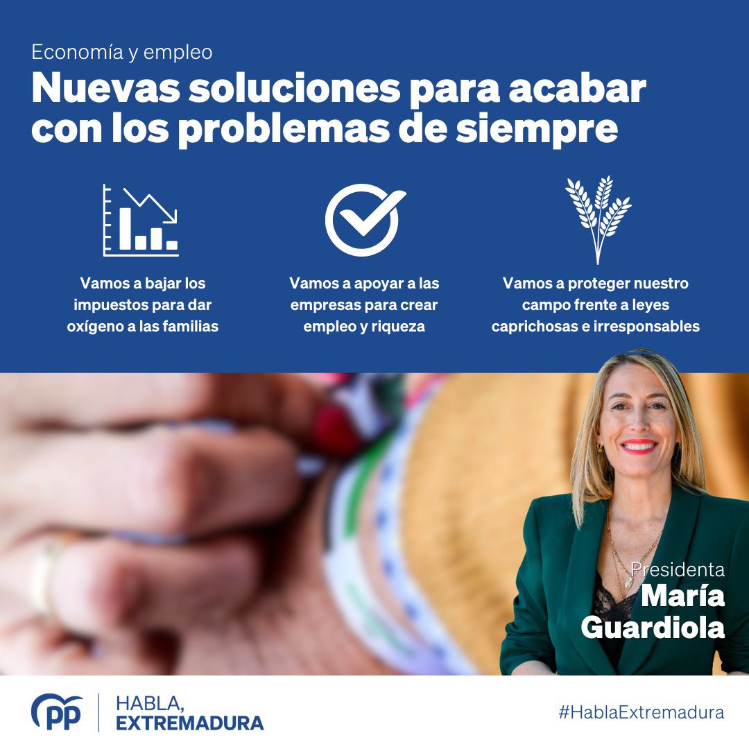 🔵 NUEVAS SOLUCIONES PARA ACABAR CON LOS PROBLEMAS DE SIEMPRE.

🗣️ <a href="/MGuardiolaPP/">María Guardiola</a> con la Extremadura real.

#HablaExtremadura
#eldebateCEX