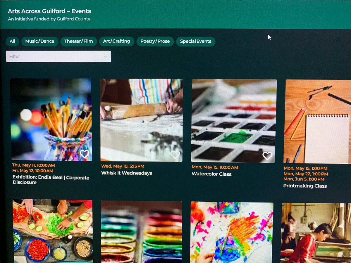 TheACGG's tweet photo. Finding arts-centric events just got easier 📲 Our #ACGG website features a brand new event calendar full of local arts happenings, from classes to festivals. Check it out at https://t.co/5Ew1TG1yQ8! 

#greensboroartist #artistsupport #guilfordcounty #artscouncil #artscalendar https://t.co/vWWaB387JS