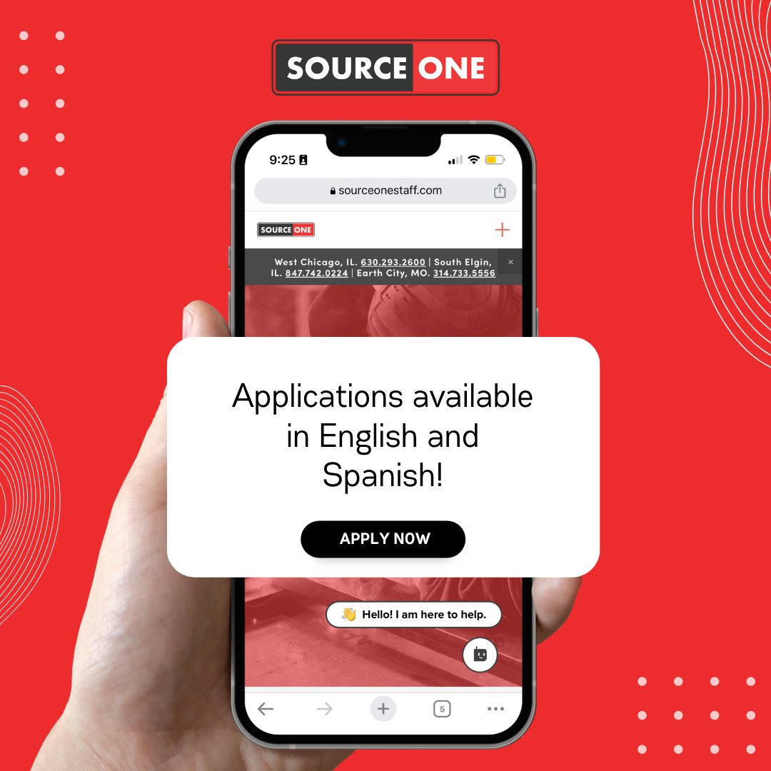 SourceOne_Staff's tweet image. With applications in both English and Spanish, we are eager to find you a position where you can succeed. Visit our site and apply today! nsl.ink/aeuQ  

#SourceOne #SourceOneStaffing #Staffing #StaffingSolutions
