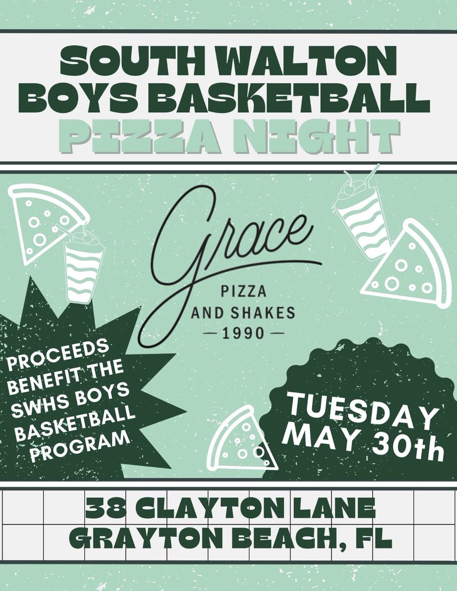 Please join us at Grace Pizza for our SW Basketball spirit night! Funds raised will go towards or summer and fall program!