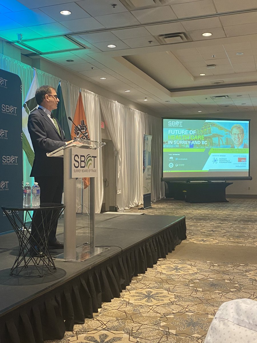 Attending @SBofT luncheon with Minister of Health Adrian Dix speaking on the Future of Health Care. Shout out to the new <a href="/SFU/">Simon Fraser University</a> School of Medicine!