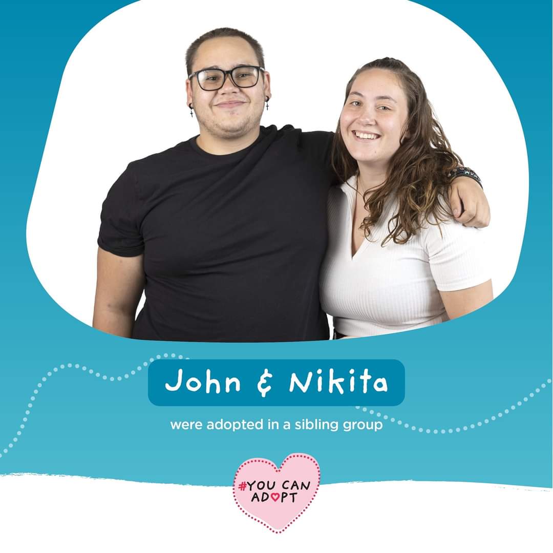 John &amp; Nikita were #adopted alongside their two other siblings.

Maintaining sibling relationships can be a real positive in adopted people’s lives by providing comfort &amp; security.

John &amp; Nikita’s story: ow.ly/55XA50LQlJu

#YouCanAdopt #Oxfordshire #Berkshire #Swindon