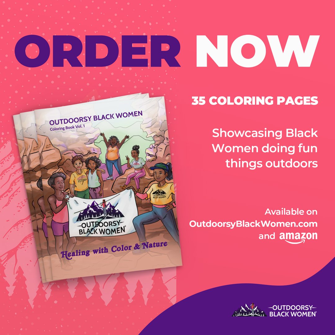 Healing with Color & Nature is the first coloring book created where we show Black women of all ages, body types and skill sets represented in the outdoor world. 🍃

Grab your copy today! 💜✏️ amzn.to/3OjPYcJ 

#BlackWomen #Nature #Hiking #Becomeamember #Outdoorsy #Amazon