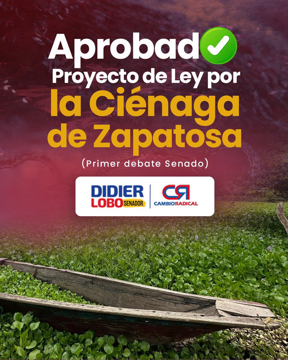 DidierLobo_Ch's tweet photo. ¡LO LOGRAMOS POR LA ZAPATOSA! ✅

Aprobado en primer debate de la #ComisiónV del @SenadoGovCo el proyecto de ley para declarar zona de interés ambiental, turístico y ecológico el Sistema Cenagoso de Zapatosa y reconocer su potencial pesquero 🐠 https://t.co/JKmN96Hhmy