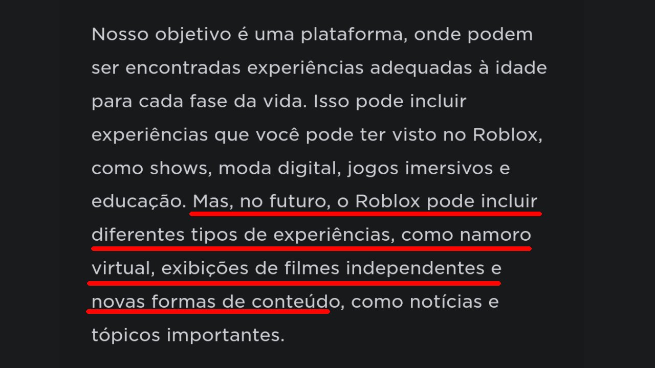 RTC em português  on X: NOTÍCIA: David Baszucki revelou em uma publicação  no blog do Roblox que planeja permitir tipos diferentes de experiências  como namoro virtual e exibição de filmes no