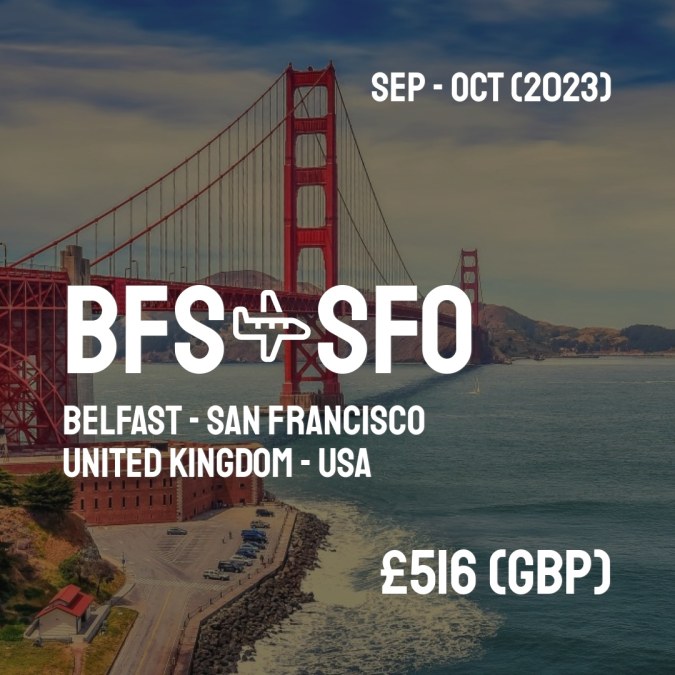 BFSCheapFly's tweet image. ✈️ Belfast (BFS) to San Francisco (SFO) for only £516 (GBP) roundtrip 💸
69 live dates on Adventure Machine. - get the app on iOS or Android #belfast #belfastcity #belfastireland #belfastfood #belfastblogger #belfastsink #belfastmaine