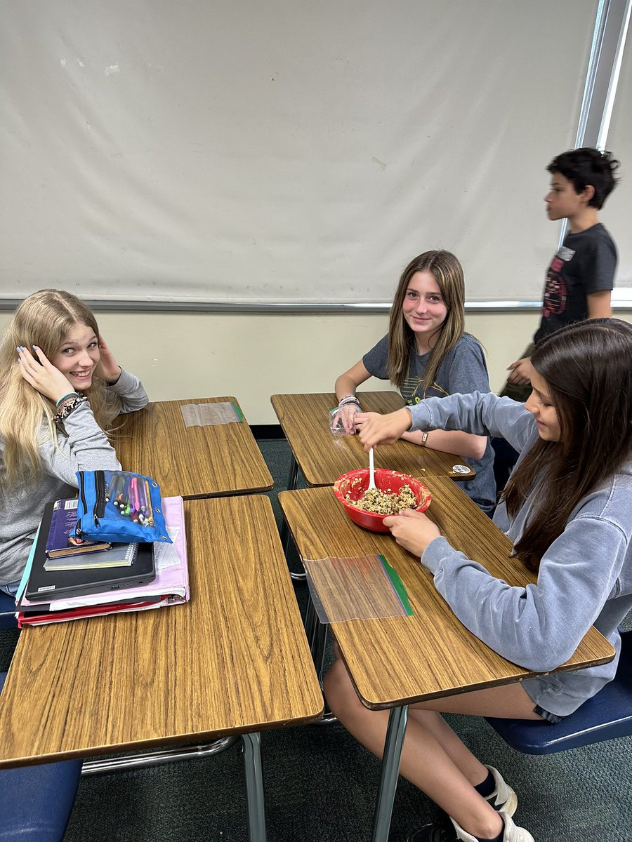 MissIsonPE's tweet photo. We made protein power bites today in 7th grade Health to end our nutrition unit! They’ll get to enjoy their final products tomorrow 😎 https://t.co/swSBbowfMp