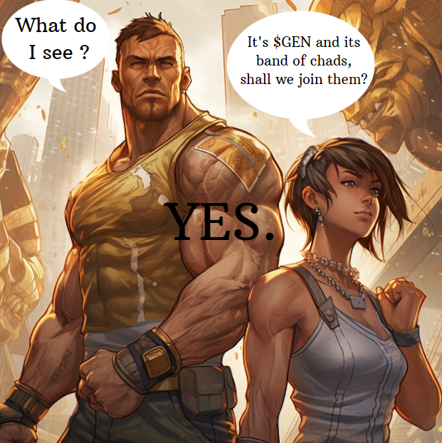 Kyur00t's tweet photo. First tweet from me.
I've discovered this amazing community. Different from all those in the meme race. Have a look. You will be well received.
https://t.co/xWNM1PLkcx
#GEN #GENcoin #CHADS #CHADESSES
Not a financial advice. DYOR https://t.co/wKevjpcND4