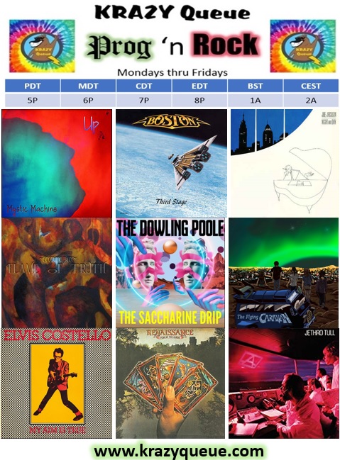 The Prog 'n Rock program for May-17th is in the Queue! Seven hours of great rock tunes!  Enjoy The Flying Caravan, The Dowling Poole, Jethro Tull, Renaissance,  and more.  Playlist: krazyqueue.com/PNR.html
Player: player.live365.com/a35765?l
Rock On! #Classicrock #ProgressiveRock