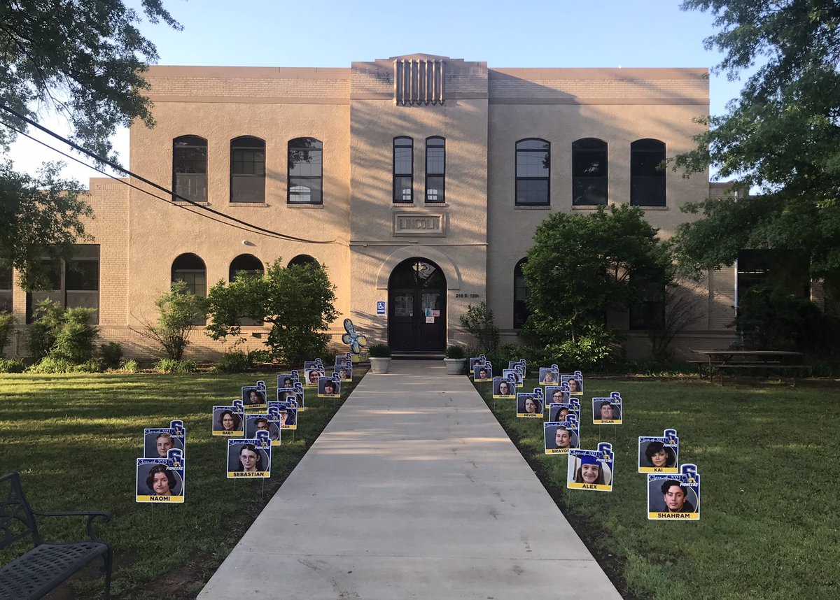 Seniors come take a photo with your sign! You can take these home Friday!
