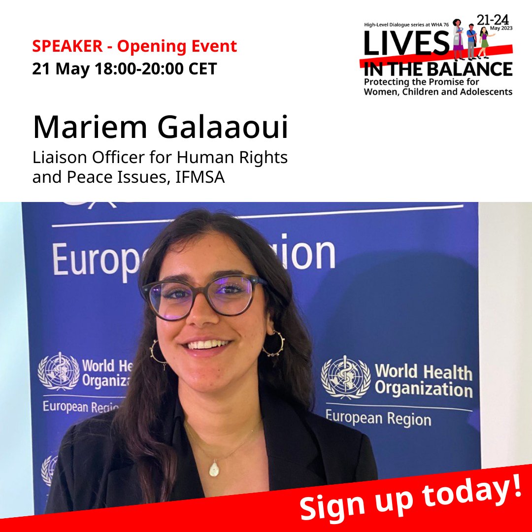 So honored to have @GalaaouiMariem @IFMSA as a speaker at the #LivesintheBalance Opening Event. DON’T MISS IT! Register here: bit.ly/3OhwxRV