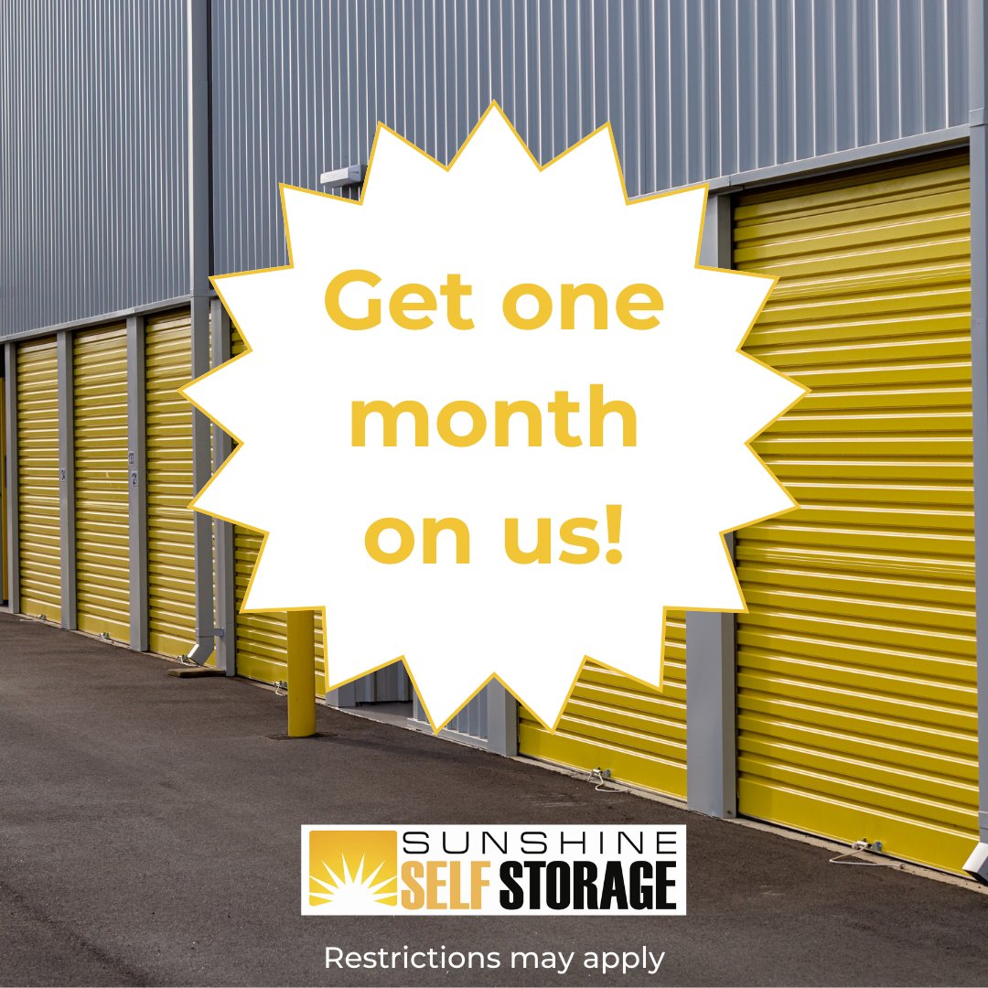 StorageSunshine's tweet image. Check out this great deal! Visit your local Sunshine Self Storage today

Based on availability; size limits and other restrictions may apply.
#Sunshine #Blog #SelfStorage #SunshineSelfStorage #Storage #StorageWars #StorageBlog #Moving #Budget