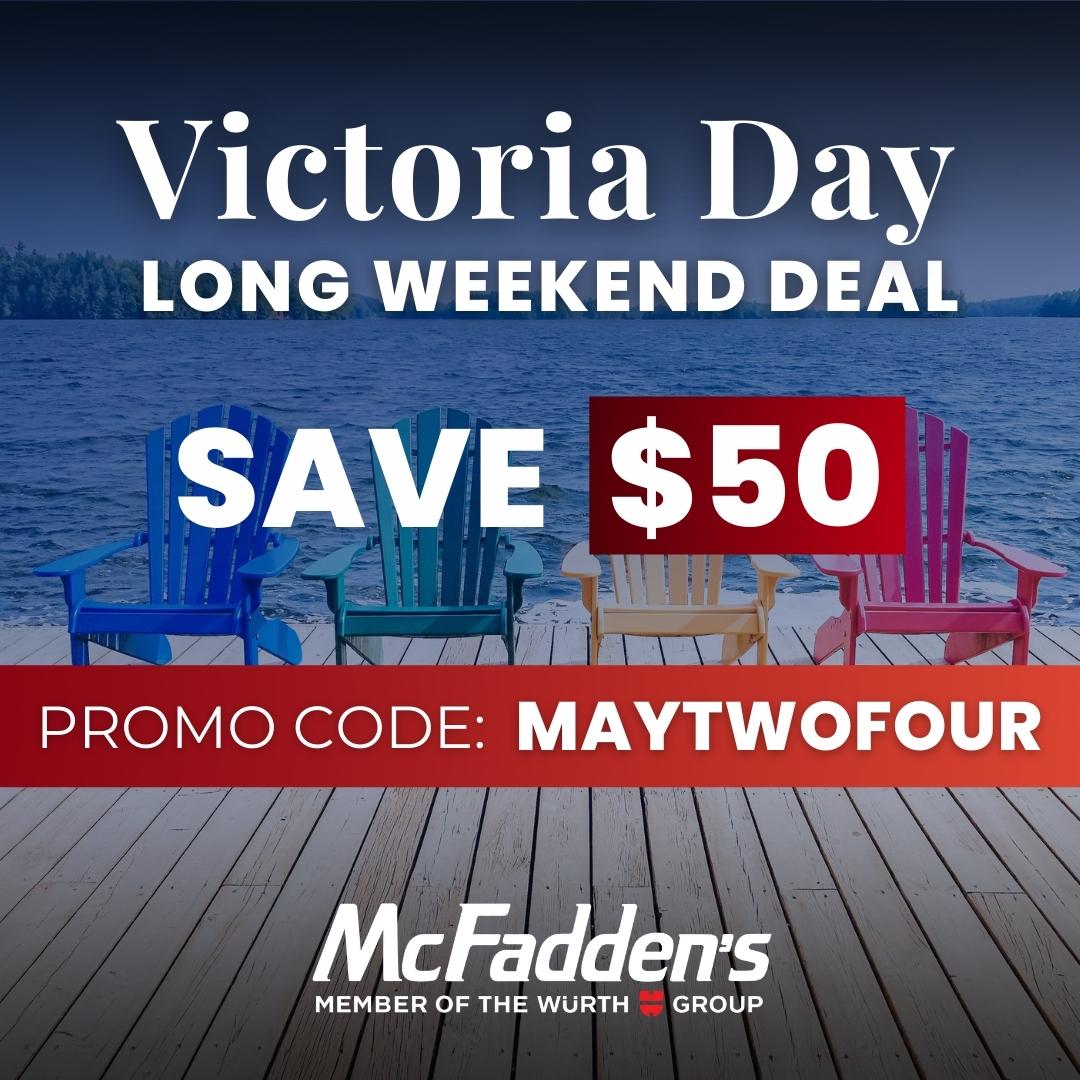 Victoria Day Long Weekend Deal starts today🚨🇨🇦 valid through May 23rd ✔️USE PROMO CODE: MAYTWOFOUR and save $50 on all orders over $2400 (before taxes, delivery and fees) mcfaddens.com
#maytwofour #victoriaday #canada