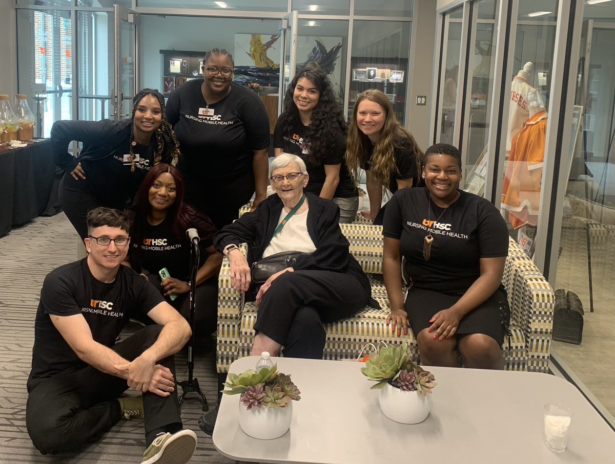 Our wonderful alumna and faculty member emeritus, Dr. Dianne Greenhill, enjoyed visiting with current students during the recent event launching our new mobile health unit. Dr. Greenhill graduated from the college in 1962 and  served as a faculty member for four decades. <a href="/uthsc/">The University of Tennessee Health Science Center</a>