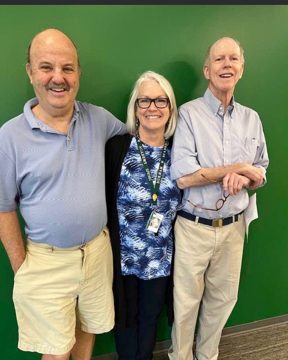 DurhamAcademyAl's tweet photo. Recently we caught former math teacher Jim McGiveny, current French teacher Teresa Engebretsen and former language arts teacher Pete McWilliams enjoying each others company in the Arts & World Languages Center on the Middle School campus.
#DurhamAcademy #DAAlumni https://t.co/ikhbODT3Xe