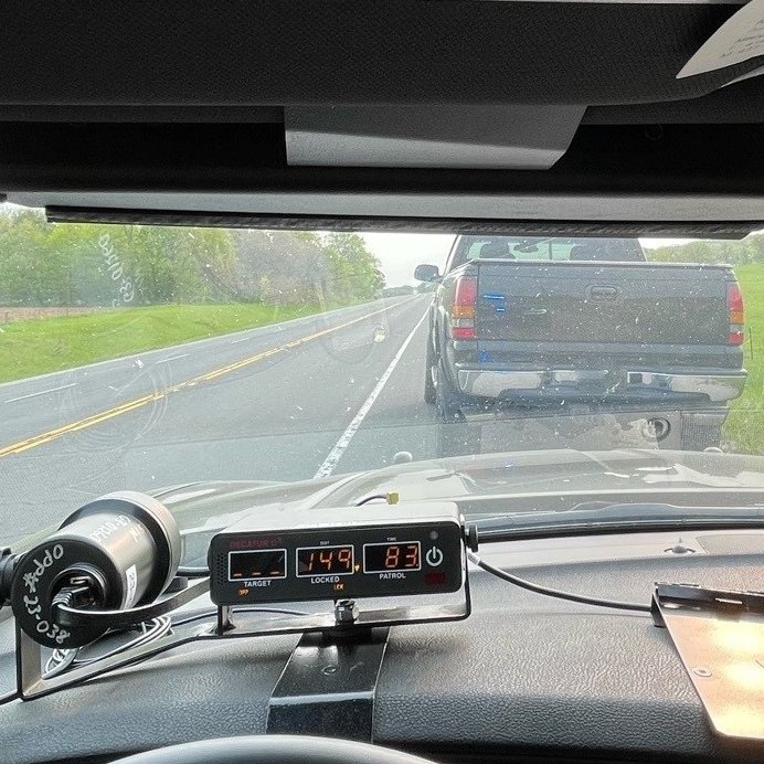 OPP_CR's tweet image. Stunt Driving like this example - 149 km/h in an 80 km/h zone on Cty Rd 27 at French's Hill @tinytownship  is one of the many things that OPP traffic officers watch for during Canada Road Safety Week! #CRSW2023 #TakeTheWheel #SGBOPP^dh