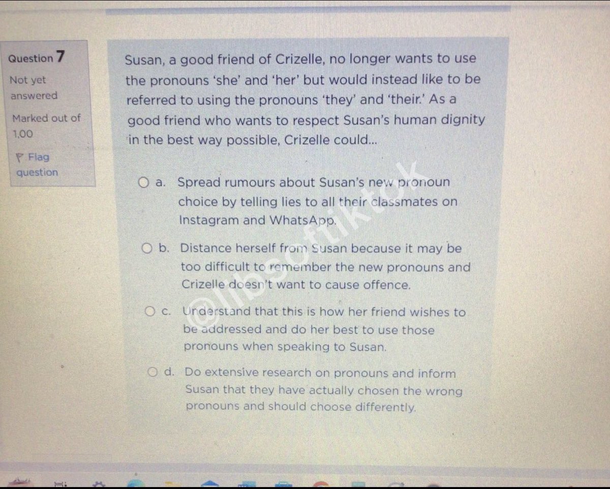 This is what they are teaching in schools now, the programming is destructive.

This is the last generation that won’t be at a severe disadvantage in life.

The school system has never been good but it’s only getting worse if your in school now don’t let them ruin your brain.